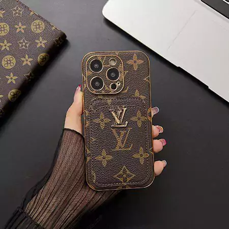 louis vuitton metal logo cardholder electroplated iphone 16/16pro/pro max case