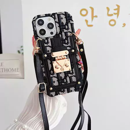 dior crossbody lock card holder fabric iphone 16/16pro/pro max case
