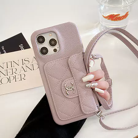 chanel card holder iphone case with lanyard