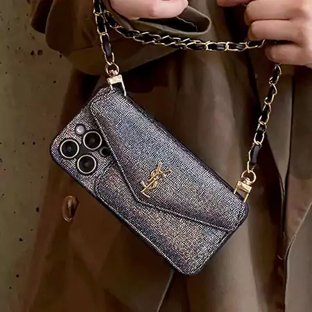YSL metal logo phone case