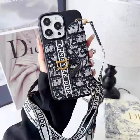 Dior - style long - strap iPhone case