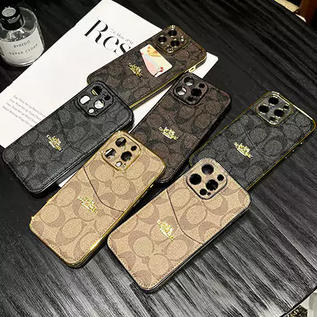 coach leather card holder iphone case