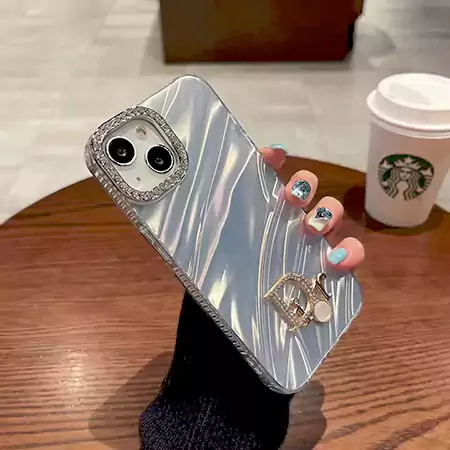 dior diamond - accented pleated iphone case