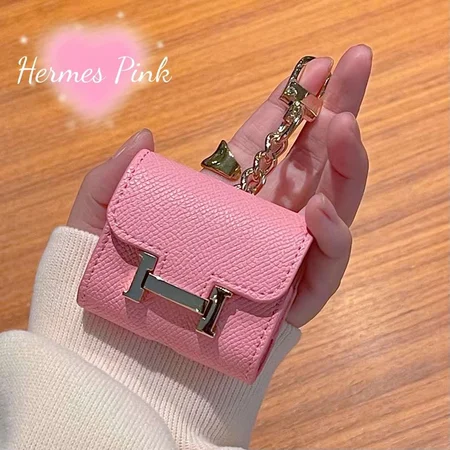 Hermès - inspired multi - color leather mini - bag - style AirPods case