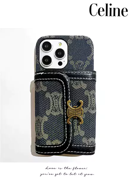 celine vintage houndstooth accordion card holder iphone case