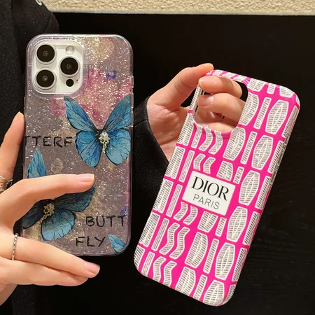 dior rose - pink two - butterflies iphone case
