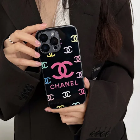 chanel pink and black large - logo petit - style iphone case