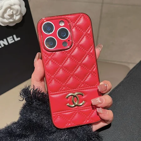 chanel electroplated leather - embossed iphone case