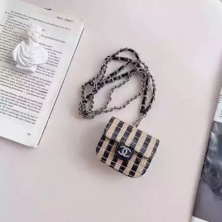 CHANEL - inspired straw - woven universal AirPods case
