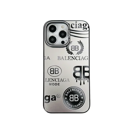 black and silver balenciaga iphone case