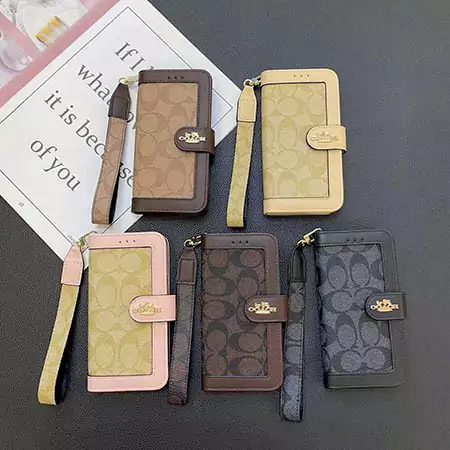 coach premium wallet style card holder iphone case