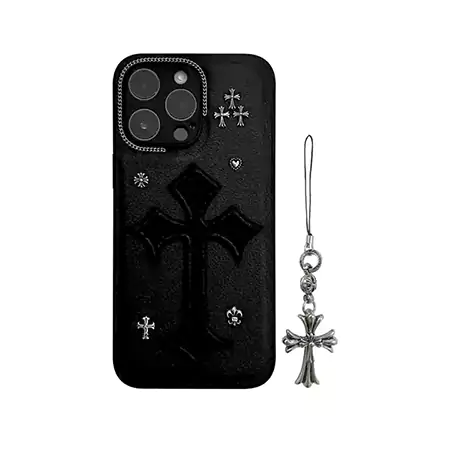 chrome hearts black and pink iphone case