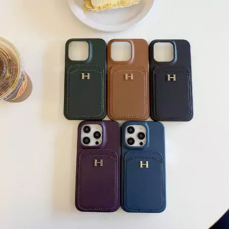 hermès leather card holder h metal logo iphone case