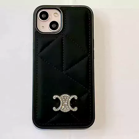 celine folded leather - grain triomphe iphone case