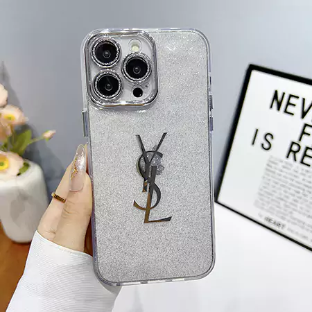 yves saint laurent glitter laser logo iphone case