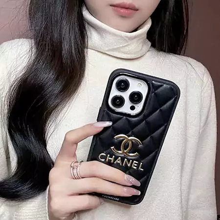 chanel quilted gold - foil logo pattern iphone case