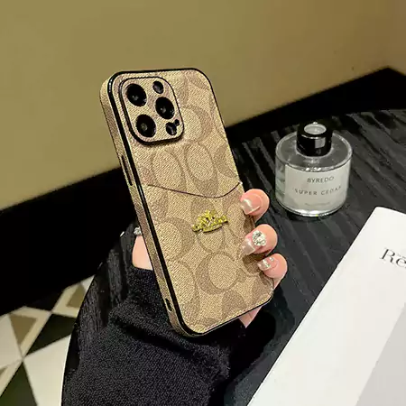 coach leather card holder iphone case