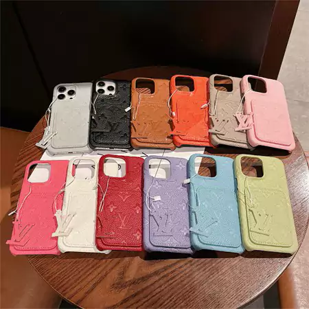 louis vuitton multi - color litchi texture card holder iphone case