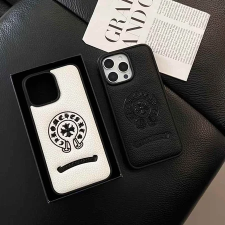 chrome hearts embossed - grain black and white iphone case
