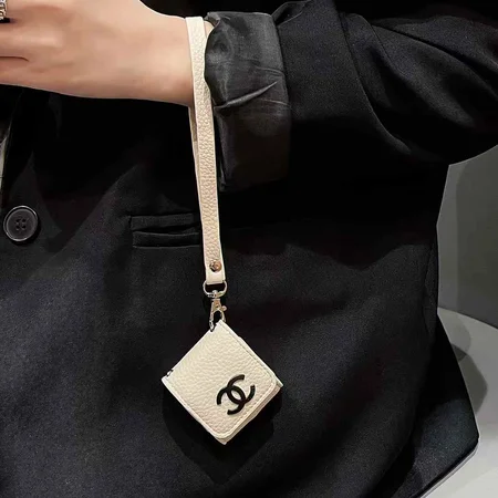 Chanel - inspired litchi - textured leather chic - style AirPods case