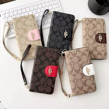 coach official - style wallet - type card - slot metal logo lanyard iphone case