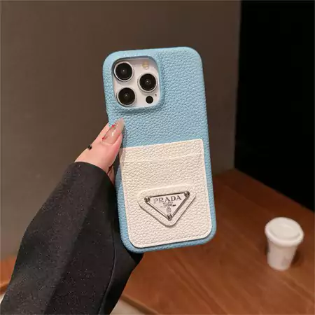 prada lychee - grain color - block card holder iphone case