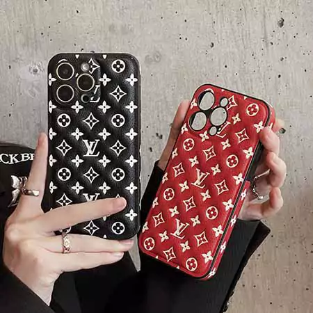 louis vuitton black and red embossed monogram iphone case
