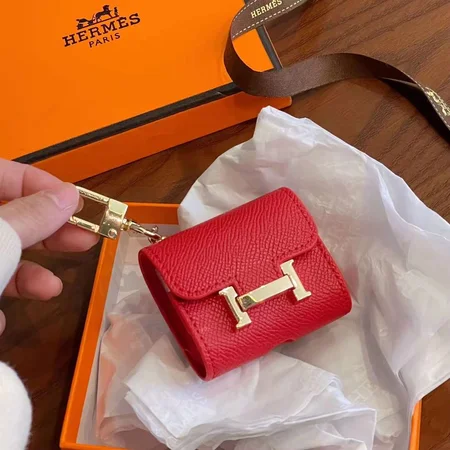Hermès - inspired multi - color leather mini - bag - style AirPods case