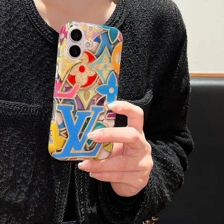 lv iridescent alphabet gold foil glitter iphone case