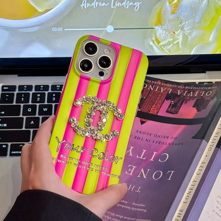 Pink - yellow striped iPhone case