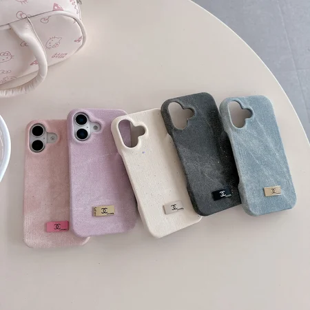 chanel glitter denim square logo iphone case