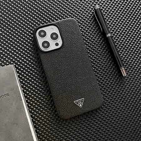 prada black leather iphone 16/16pro/pro max case