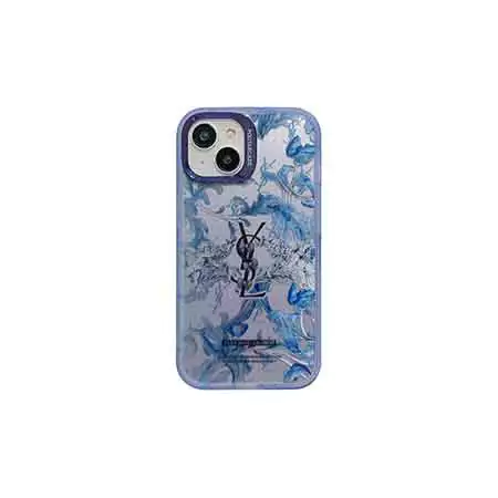 ysl semi-transparent floral iphone 16/16pro/pro max case