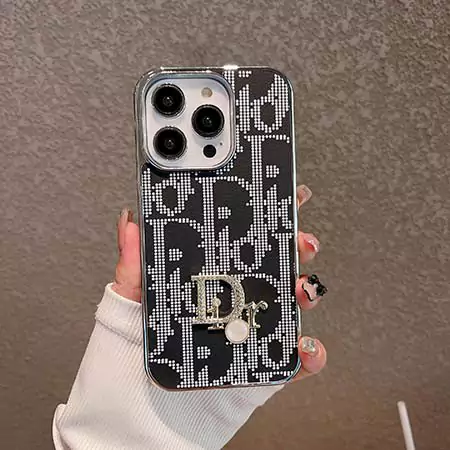 dior four - color electroplated rhinestone logo iphone case