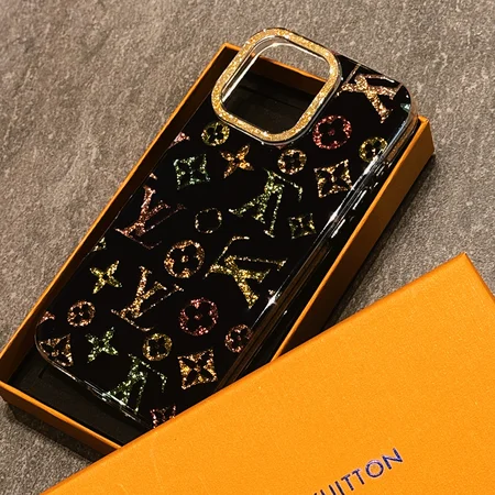 Gold glitter LV phone case