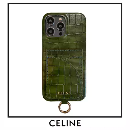 celine alligator - embossed card holder cross - body ring - holder iphone case