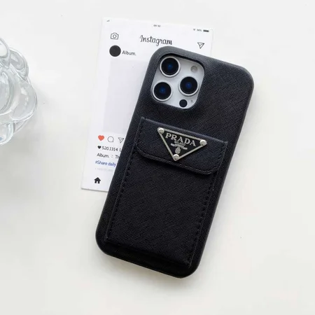 prada cross - grained cardholder half - cover iphone case