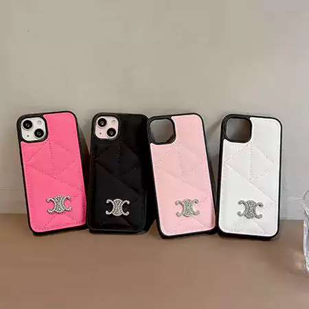 celine folded leather - grain triomphe iphone case