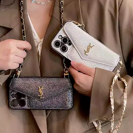 YSL metal logo phone case