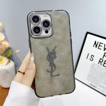yves saint laurent glitter laser logo iphone case