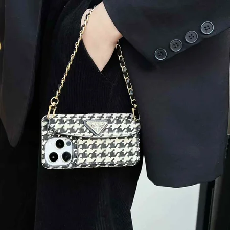 prada houndstooth pattern hand - held iphone case