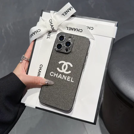 chanel glittery logo iphone case