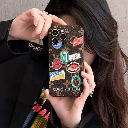 louis vuitton leather retro label iphone case