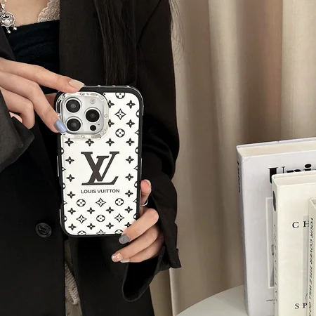 Leather LV monogram large logo phone case