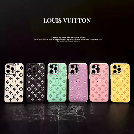 LV Macaron glossy finish invisible stand iPhone case