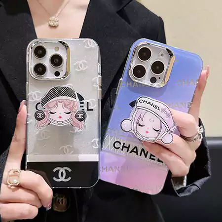 chanel doll - stand glitter iphone case