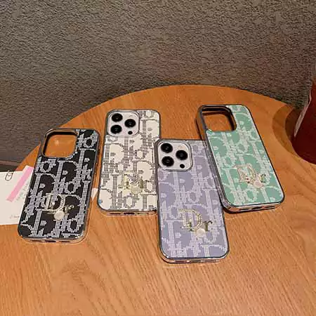 dior four - color electroplated rhinestone logo iphone case