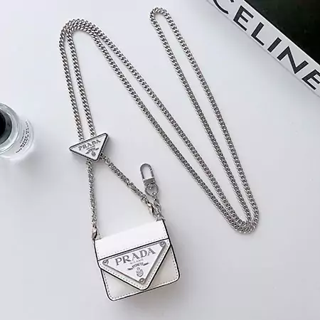 Prada - inspired large triangle - logo AirPods case