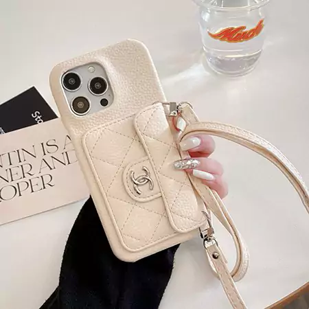 chanel multicolor cross - body card - holder litchi texture iphone case