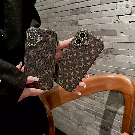 leather large and small monogram iPhone case